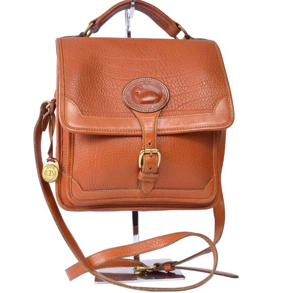 Vintage Dooney & Bourke British Tan All-Weather Leather Messenger Crossbody - Picture 6 of 14